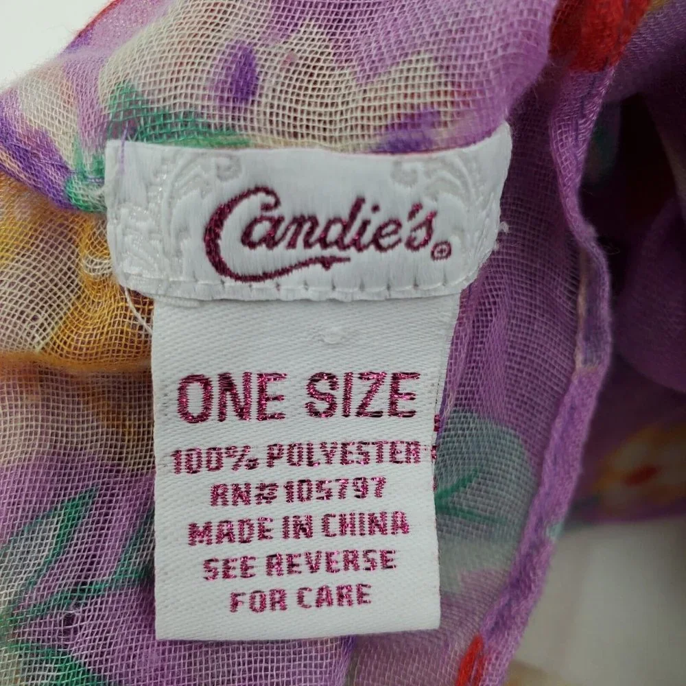 Candies‎ Womens Purple Floral Infinity Fashion Scarf One Size Fall Spring Winter